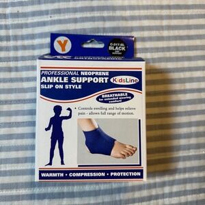 OTC KidsLine Professional Neoprene Ankle Support Youth Black C-317-BL Slip On